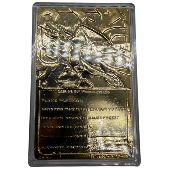 Pokemon Special Edition 23 Karat Gold Plated Charizard Trading Card - Picture 9 of 11